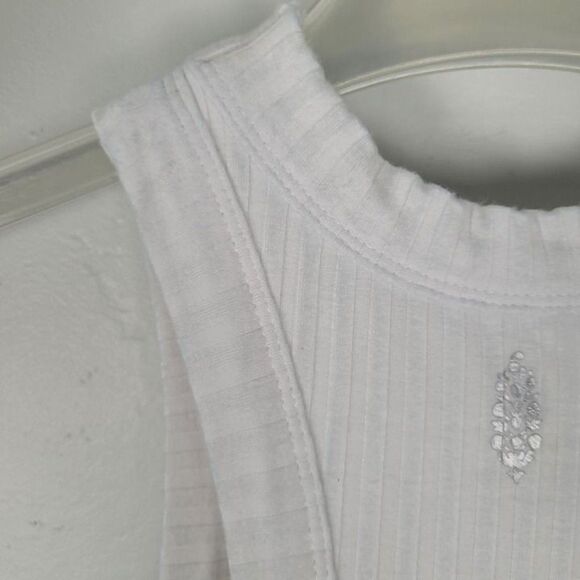 FP Movement Free People Size XS Blissed Out Racerback Tank Top Ribbed White - Picture 10 of 12